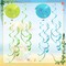 16PCS Gnome Hanging Swirl Decorations – Hawaii Beach Birthday Party Supplies, Tropical Gnome Ceiling Ornaments, Luau Party Hanging Swirls